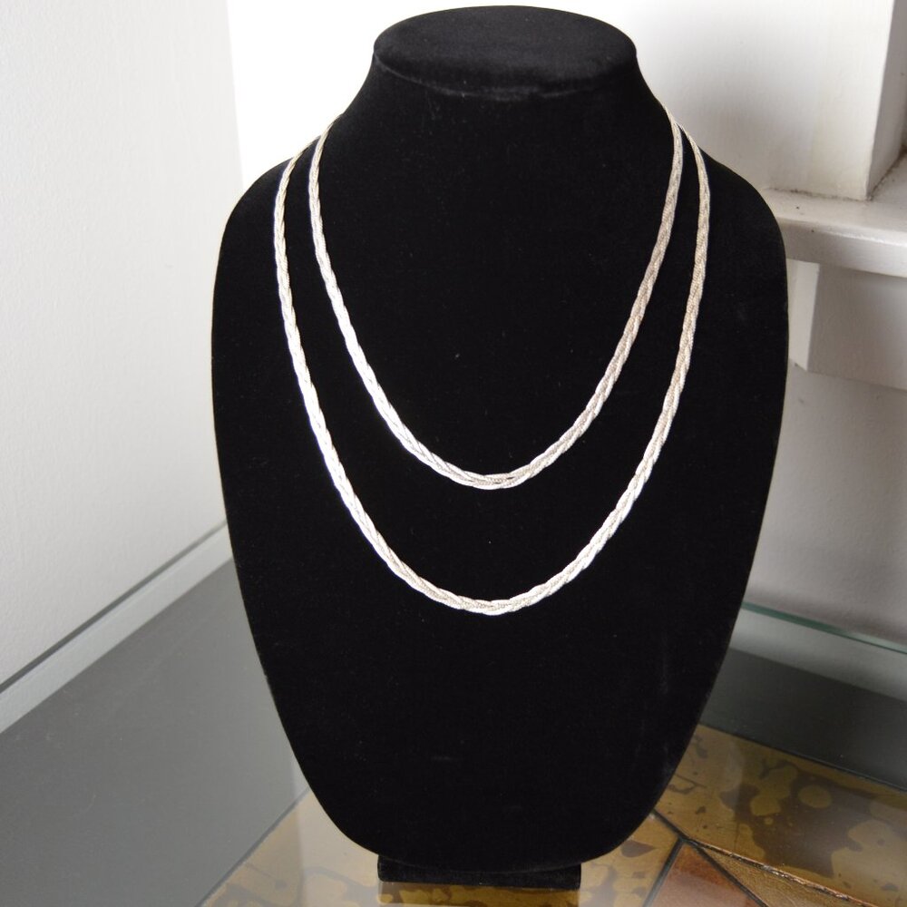 Sterling Silver Omega Chain Necklace, Two Sizes - Picture 2 of 7